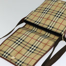 BURBERRY Nova Check Shoulder Bag PVC Leather Beige Auth 113266-10