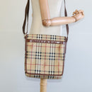 BURBERRY Nova Check Shoulder Bag PVC Leather Beige Auth 113266-24