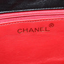 CHANEL Matelasse Chain Shoulder Bag Satin Black Gold CC Auth 113270AV-19