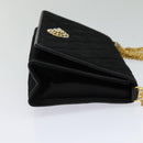 CHANEL Matelasse Chain Shoulder Bag Satin Black Gold CC Auth 113270AV-4