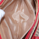 BURBERRY Nova Check Hand Bag Canvas Beige Red Auth 113293-22