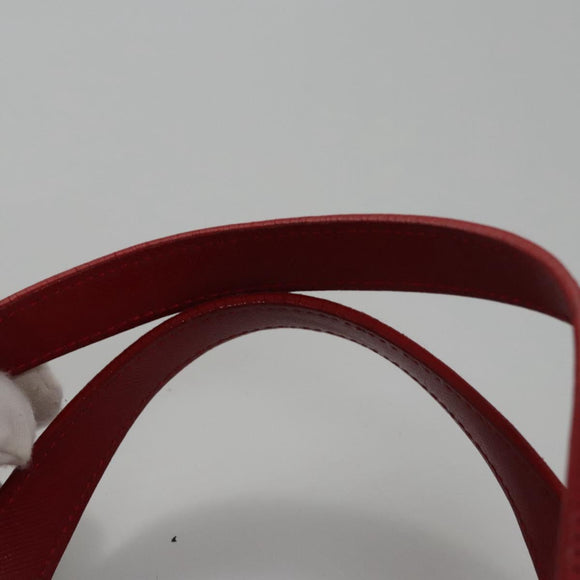 BURBERRY Nova Check Hand Bag Canvas Beige Red Auth 113293