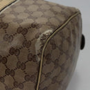GUCCI GG Crystal Hand Bag Coated Canvas Brown Gold 193603 Auth 113305-14
