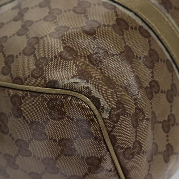 GUCCI GG Crystal Hand Bag Coated Canvas Brown Gold 193603 Auth 113305