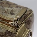 GUCCI GG Crystal Hand Bag Coated Canvas Brown Gold 193603 Auth 113305-10