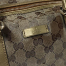 GUCCI GG Crystal Hand Bag Coated Canvas Brown Gold 193603 Auth 113305-17
