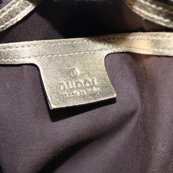 GUCCI GG Crystal Hand Bag Coated Canvas Brown Gold 193603 Auth 113305