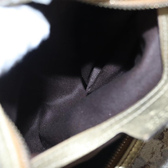 GUCCI GG Crystal Hand Bag Coated Canvas Brown Gold 193603 Auth 113305