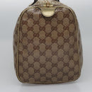 GUCCI GG Crystal Hand Bag Coated Canvas Brown Gold 193603 Auth 113305-3