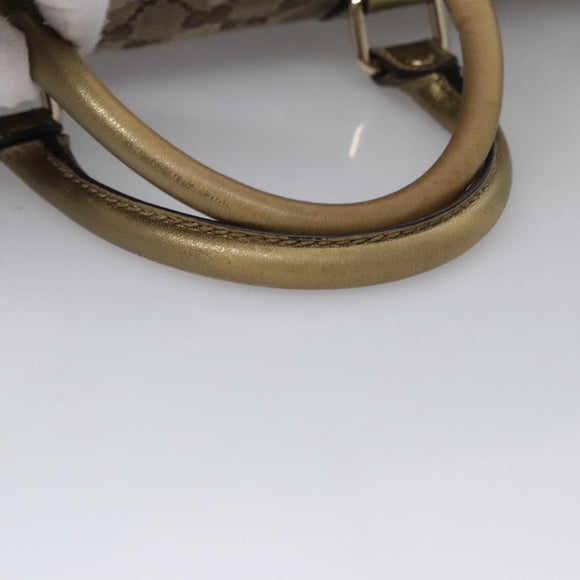 GUCCI GG Crystal Hand Bag Coated Canvas Brown Gold 193603 Auth 113305