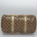 GUCCI GG Crystal Hand Bag Coated Canvas Brown Gold 193603 Auth 113305-5