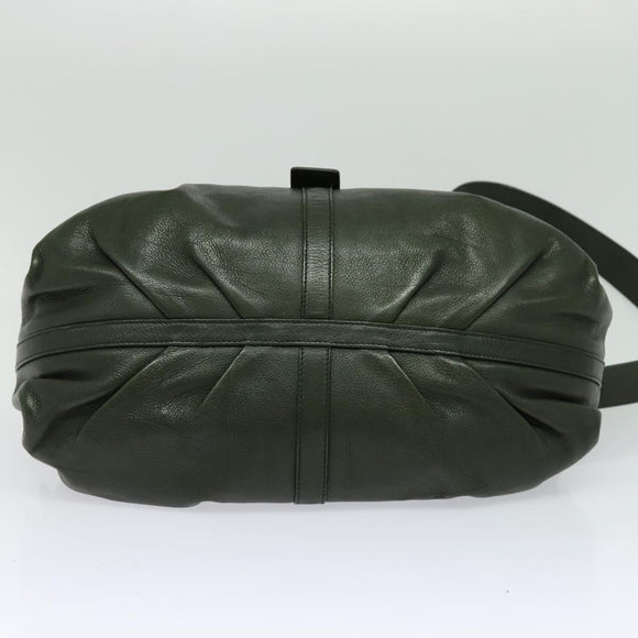 BVLGARI Hand Bag Leather 2way Green Auth 113313