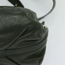 BVLGARI Hand Bag Leather 2way Green Auth 113313-18