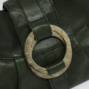 BVLGARI Hand Bag Leather 2way Green Auth 113313-19