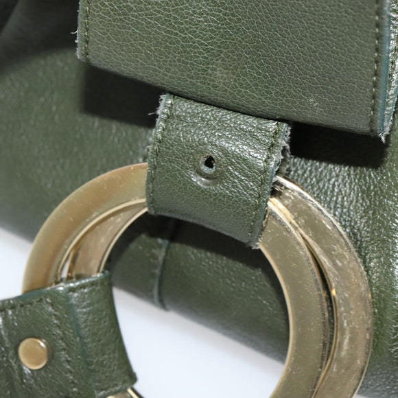 BVLGARI Hand Bag Leather 2way Green Auth 113313
