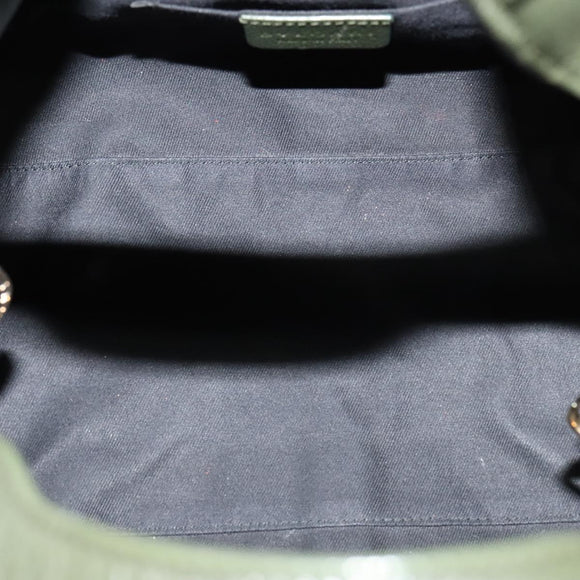 BVLGARI Hand Bag Leather 2way Green Auth 113313