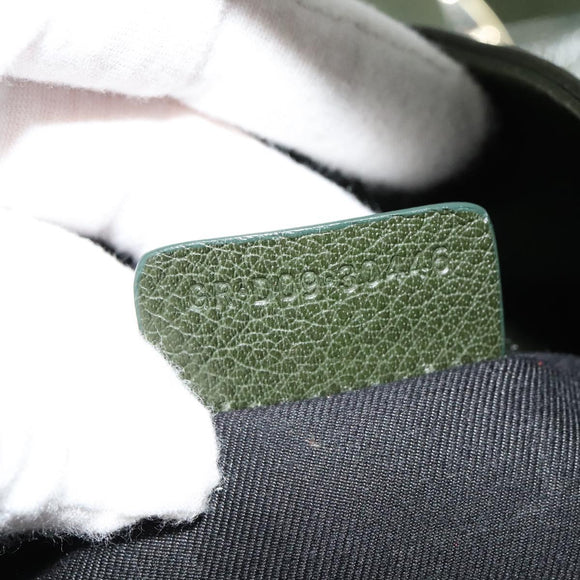 BVLGARI Hand Bag Leather 2way Green Auth 113313