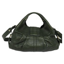 BVLGARI Hand Bag Leather 2way Green Auth 113313-2