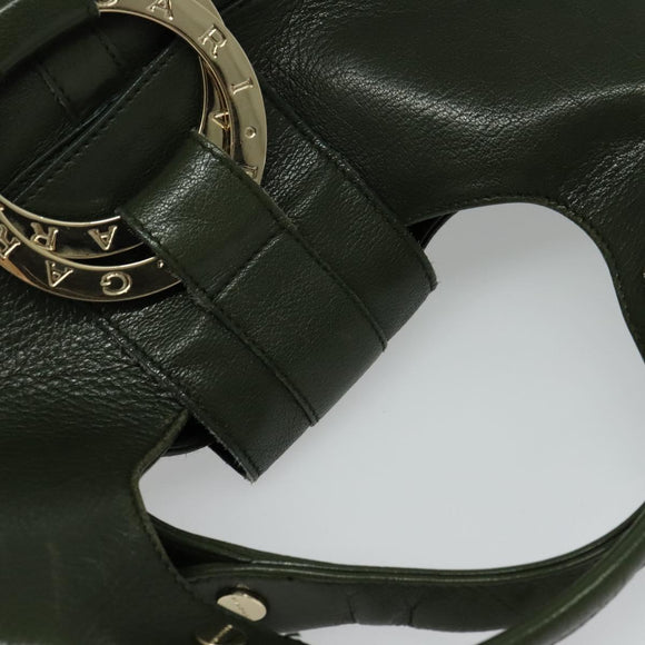 BVLGARI Hand Bag Leather 2way Green Auth 113313