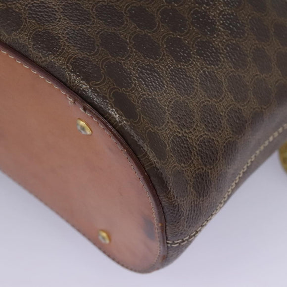 CELINE Macadam Canvas Shoulder Bag PVC Leather Brown Auth 113333