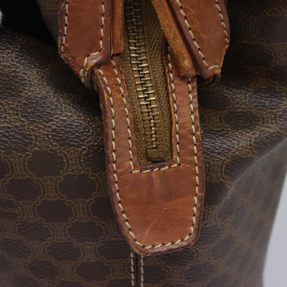 CELINE Macadam Canvas Shoulder Bag PVC Leather Brown Auth 113333