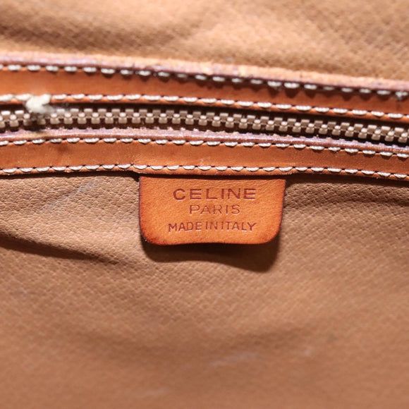 CELINE Macadam Canvas Shoulder Bag PVC Leather Brown Auth 113333