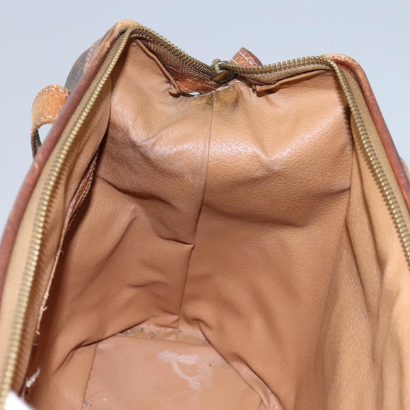 CELINE Macadam Canvas Shoulder Bag PVC Leather Brown Auth 113333