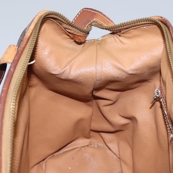 CELINE Macadam Canvas Shoulder Bag PVC Leather Brown Auth 113333