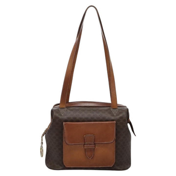 CELINE Macadam Canvas Shoulder Bag PVC Leather Brown Auth 113333 - 0