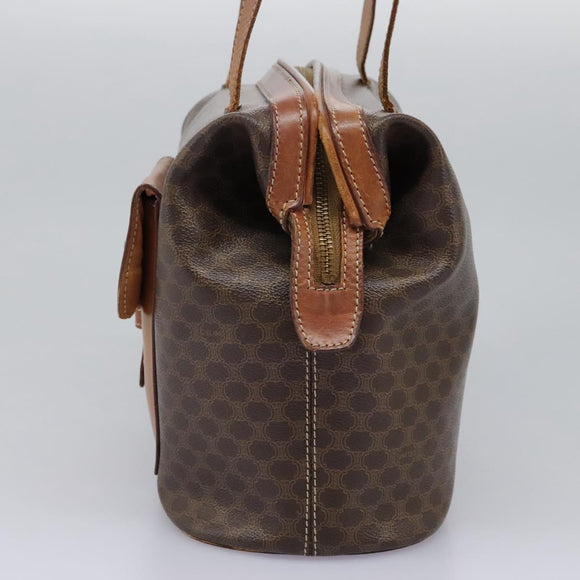 CELINE Macadam Canvas Shoulder Bag PVC Leather Brown Auth 113333