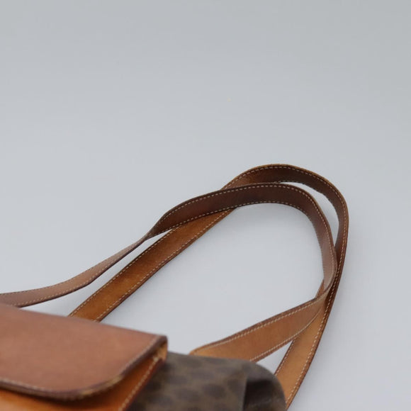 CELINE Macadam Canvas Shoulder Bag PVC Leather Brown Auth 113333