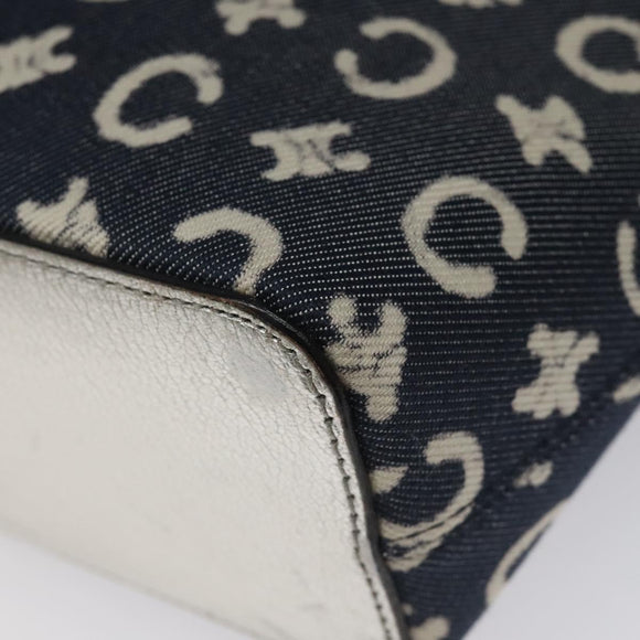 CELINE C Macadam Canvas Hand Bag Navy Auth 113334V