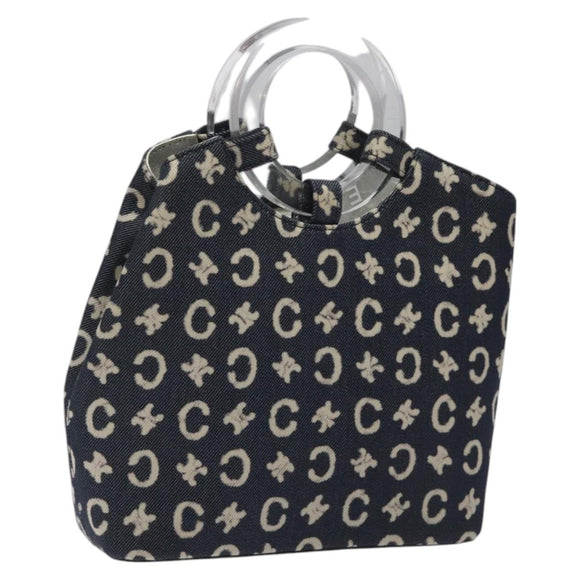 CELINE C Macadam Canvas Hand Bag Navy Auth 113334V