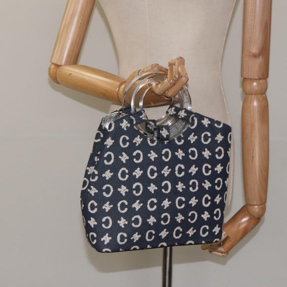 CELINE C Macadam Canvas Hand Bag Navy Auth 113334V