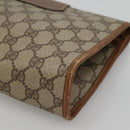 GUCCI GG Supreme Web Sherry Line Clutch Bag PVC Beige Gold 014 122 Auth 113335-15