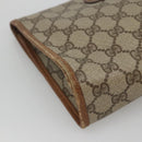 GUCCI GG Supreme Web Sherry Line Clutch Bag PVC Beige Gold 014 122 Auth 113335-16