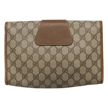 GUCCI GG Supreme Web Sherry Line Clutch Bag PVC Beige Gold 014 122 Auth 113335 - 0