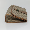 GUCCI GG Supreme Web Sherry Line Clutch Bag PVC Beige Gold 014 122 Auth 113335-3