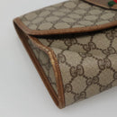 GUCCI GG Supreme Web Sherry Line Clutch Bag PVC Beige Gold 014 122 Auth 113335-14