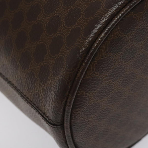 CELINE Macadam Canvas Shoulder Bag PVC Leather Brown Auth 113406