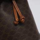 CELINE Macadam Canvas Shoulder Bag PVC Leather Brown Auth 113406-9