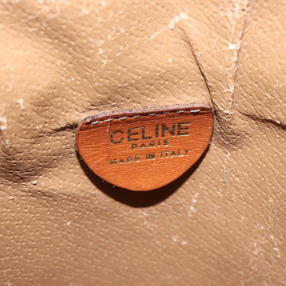 CELINE Macadam Canvas Shoulder Bag PVC Leather Brown Auth 113406