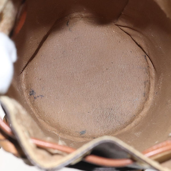 CELINE Macadam Canvas Shoulder Bag PVC Leather Brown Auth 113406