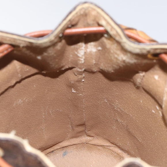 CELINE Macadam Canvas Shoulder Bag PVC Leather Brown Auth 113406