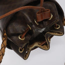 CELINE Macadam Canvas Shoulder Bag PVC Leather Brown Auth 113406-6