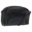 FENDI Shoulder Bag Leather Navy Auth 113423-1