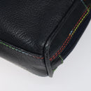 FENDI Shoulder Bag Leather Navy Auth 113423-15