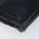 FENDI Shoulder Bag Leather Navy Auth 113423-16