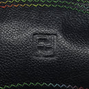 FENDI Shoulder Bag Leather Navy Auth 113423-14