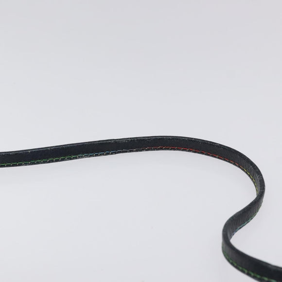 FENDI Shoulder Bag Leather Navy Auth 113423